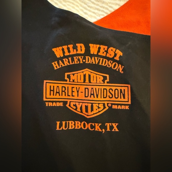 Harley-Davidson Two-Tone Black and Orange V neck Tee size XL - Picture 5 of 5